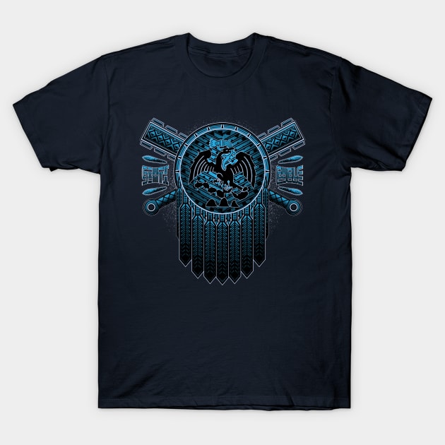 Aztec Mexica Heraldry Shield & Weapons T-Shirt by Sixth Cycle